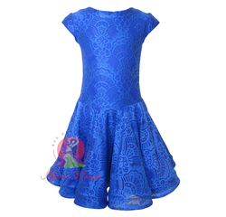 Бейсик (рейтинговое платье) танцевальный Елизавета синий, фото 3