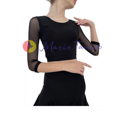 Блуза для латини з рукавами-сіткою 6036, Розмір одягу: р. 40 