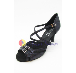 Туфлі жіноча латина Levant "Тетяна" веселка чорна к7, к9, Висота підборів: 7 см., Розмір взуття: р. 37