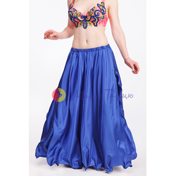 Юбка для восточных танцев полусолнцеклёш из креп-сатина, Цвет: Синій