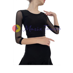 Блуза (6036) для латини з рукавами-сіткою, Розмір одягу: р. 40 
