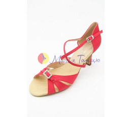 Туфлі жіноча латина Юлія червоний сатин, Высота каблука: к.7, Размер обуви: р. 37