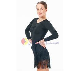 Бдуза для бальних танців чорна з сіткою на спині, фото 1