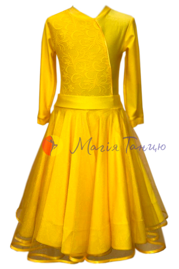 Бейсик (рейтинговое платье) для танцев Скарлет желтый, фото 2