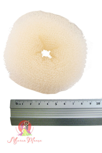 Мочалка (накладка) в волос (диаметр 9 см), Цвет: Бежевий