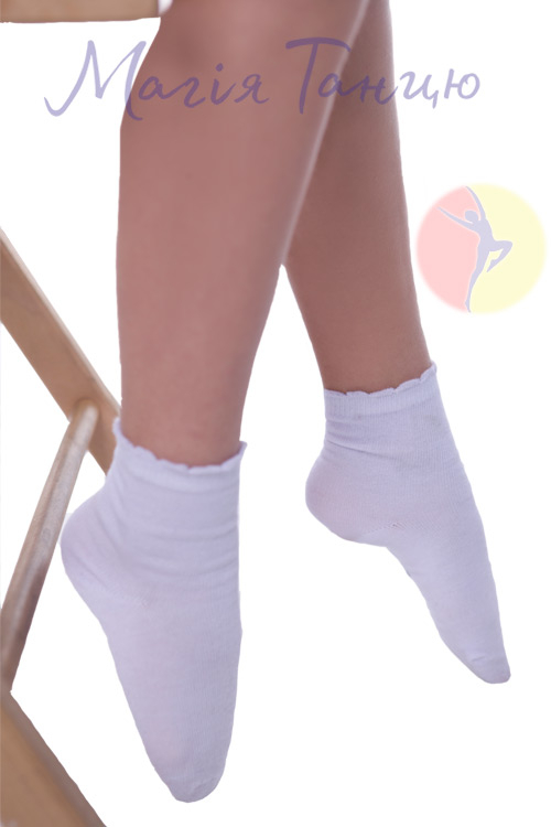 Шкарпетки білі із бавовни дівчачі, Розмір одягу: р.25-30