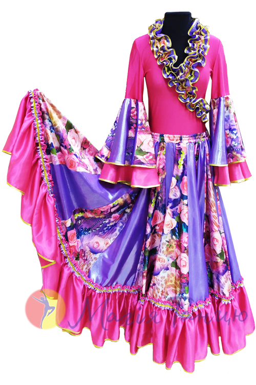Циганський костюм малиново-фіолетовий, фото 1