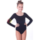 Купальник для танців, для хореографії, для гімнастики чорний з довгим рукавом, фото 1