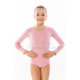 Купальник для танців рожевий із бавовни з довгим рукавом, фото 1